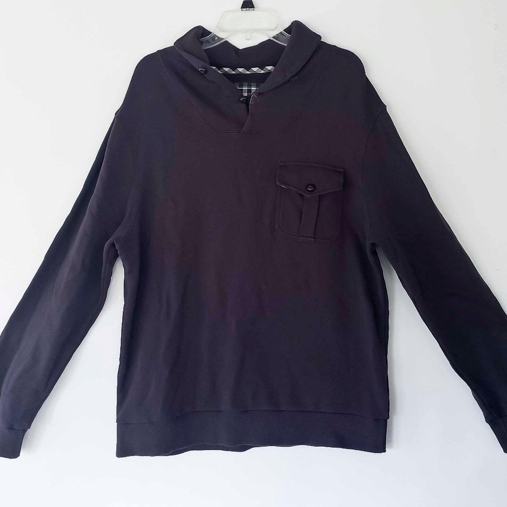Ben Sherman Men's Charcoal 2 button Pullover XL